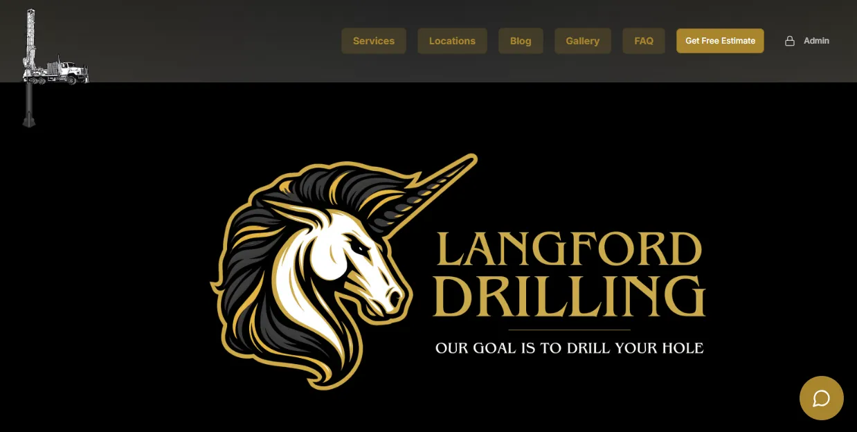 Langford Drilling website screenshot