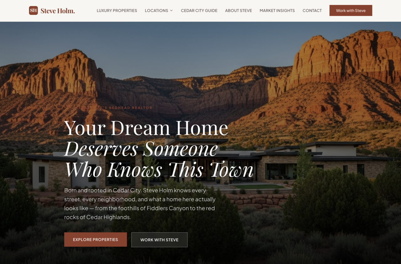 Steve Holm Luxury Real Estate website screenshot